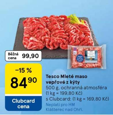 Tesco mleté maso vepřové z kýty