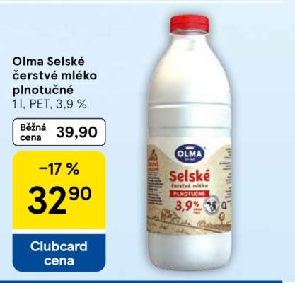 Olma Selské čerstvé mléko plnotučné