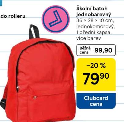 Školní batoh jednobarevný*
