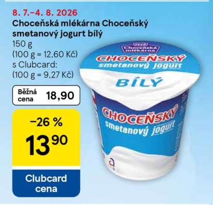 Choceňská mlékárna Choceňský smetanový jogurt bílý