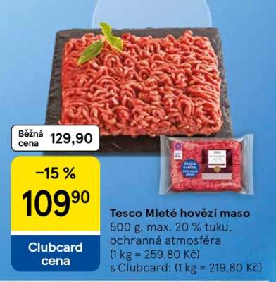 Tesco Mleté hovězí maso