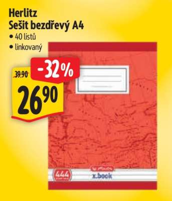 Herlitz Sešit bezdřevý A4