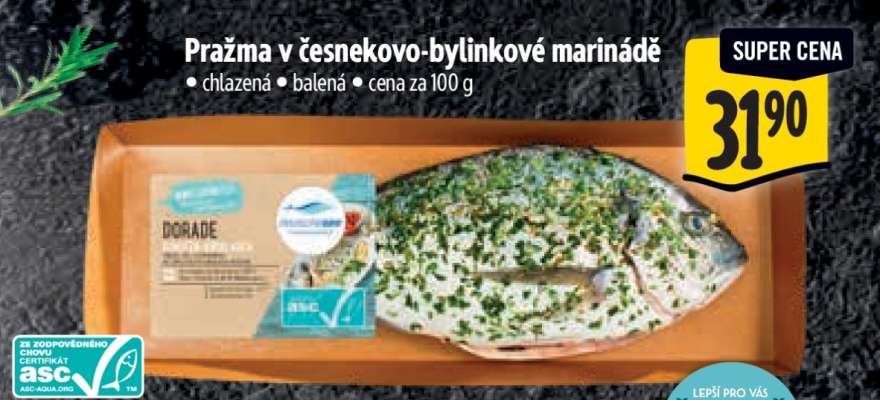 Pražma v česnekovo-bylinkové marinádě