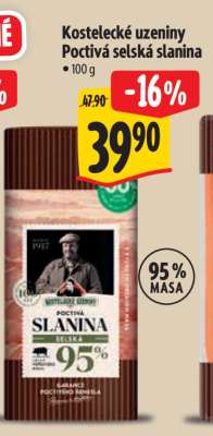 Kostelecké uzeniny Poctivá selská slanina