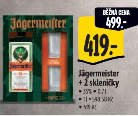 Jägermeister + 2 skleničky