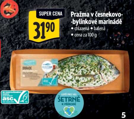 Pražma v česnekovo-bylinkové marinádě