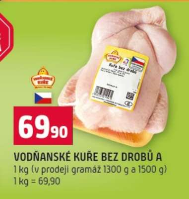 Vodňanské kuře bez drobů A