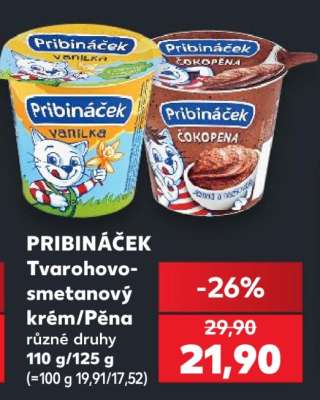 PRIBINÁČEK Tvarohovo-smetanový krém/pěna