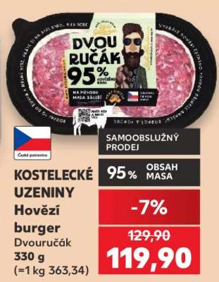 KOSTELECKÉ UZENINY Hovězí burger Dvouručák