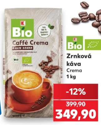 BIO Zrnková káva Crema