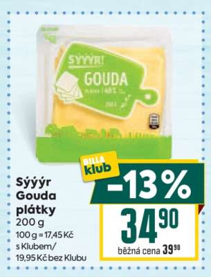 Sýýr Gouda plátky