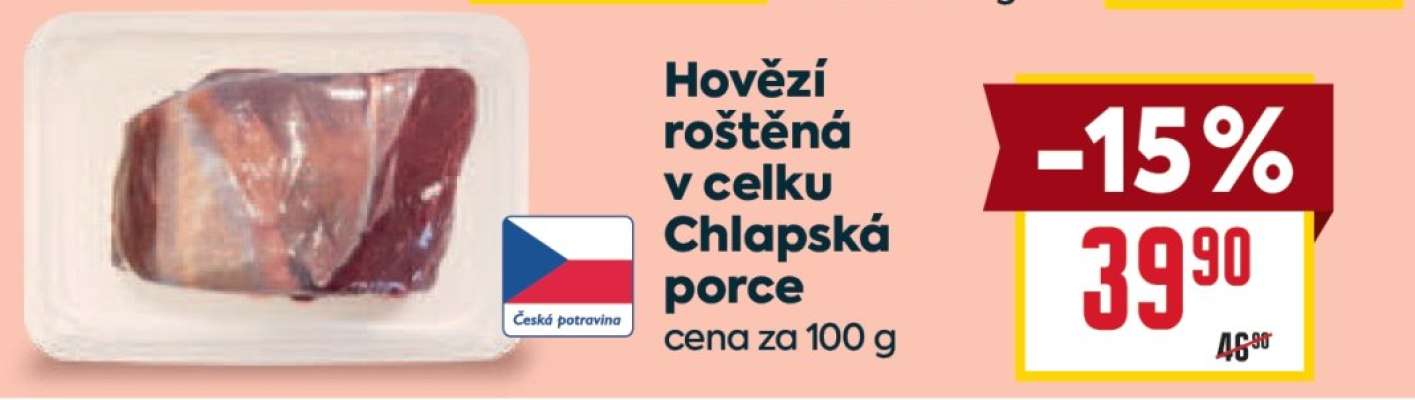 Hovězí roštěná v celku Chlapská porce