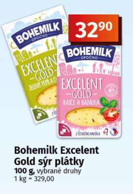 Bohemilk Excelent Gold sýr plátky