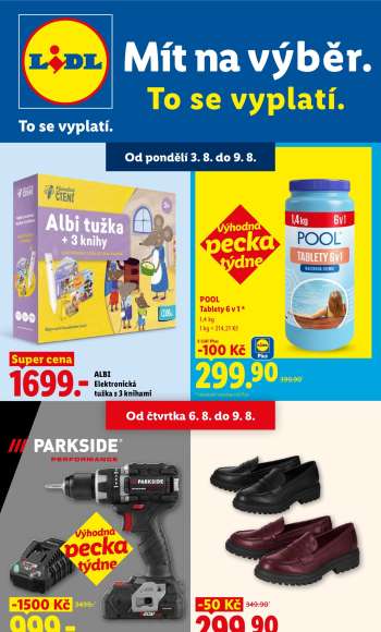 Leták Lidl - 3.8.2026 - 9.8.2026.