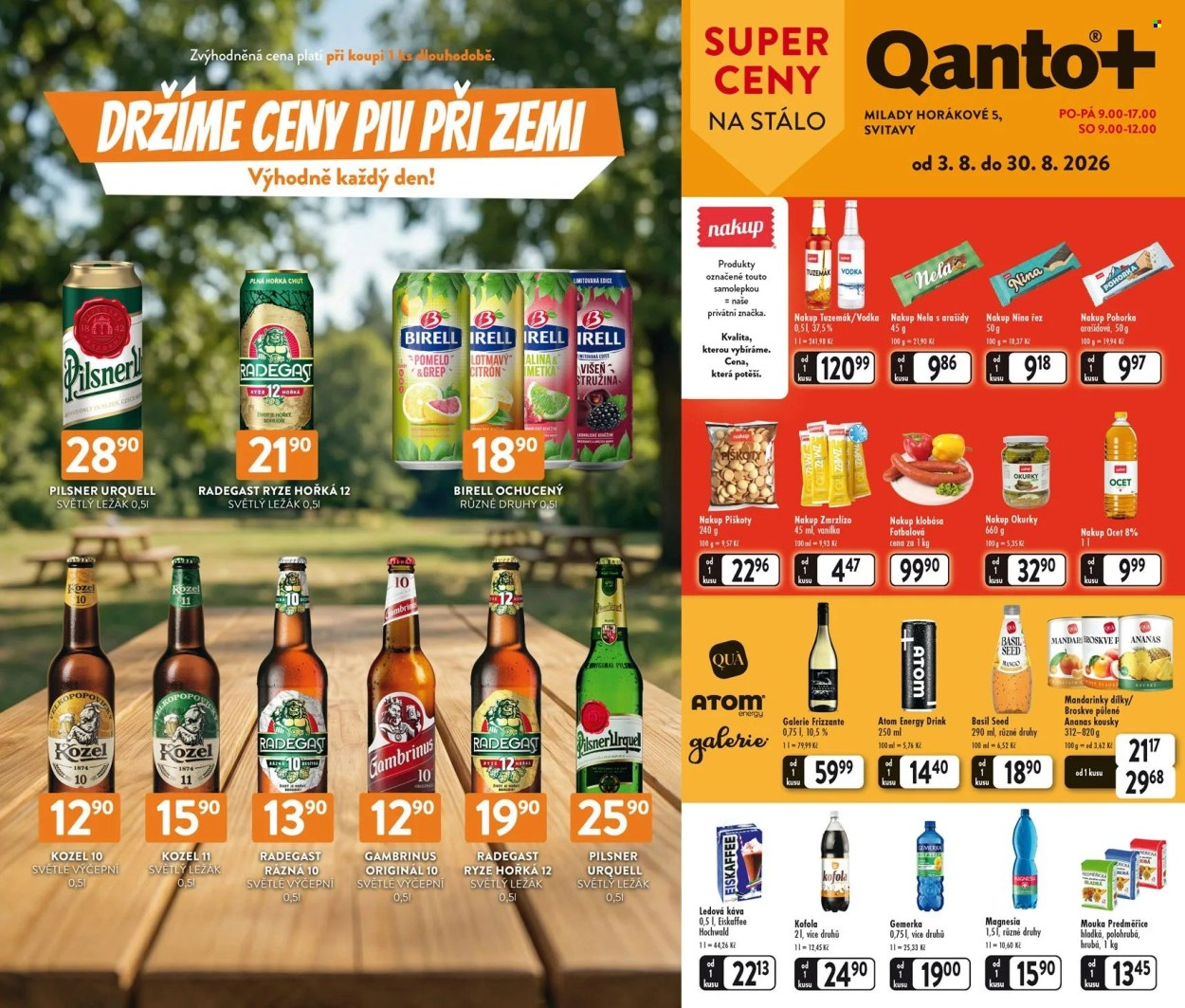 Leták Astur & Qanto velkoobchod - 3.8.2026 - 30.8.2026. Strana 1