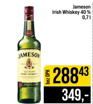 Jameson Irish Whiskey 40% 0,7 l