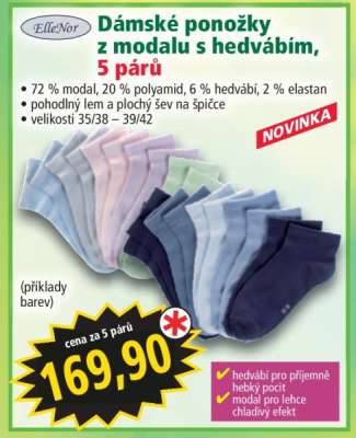 Dámské ponožky z modalu s hedvábím, 5 párů