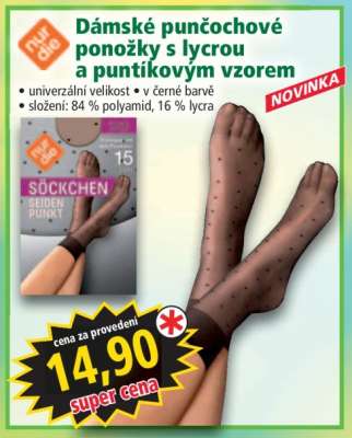 Dámské punčochové ponožky s lycrou a puntíkovým vzorem