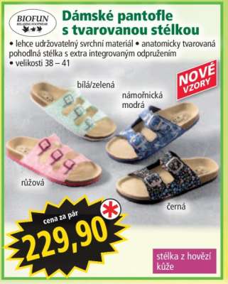 Dámské pantofle s tvarovanou stélkou