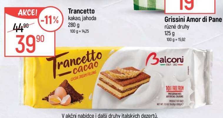 Trancetto kakao, jahoda