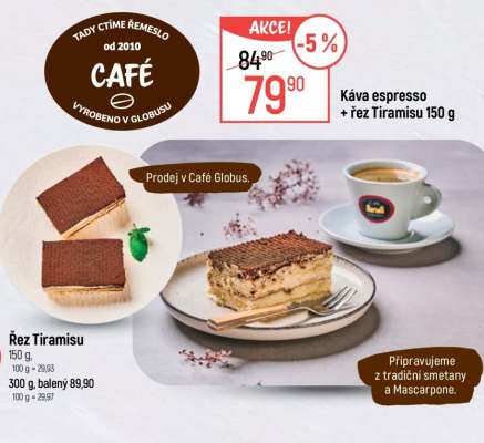 Káva espresso + řez Tiramisu 150 g