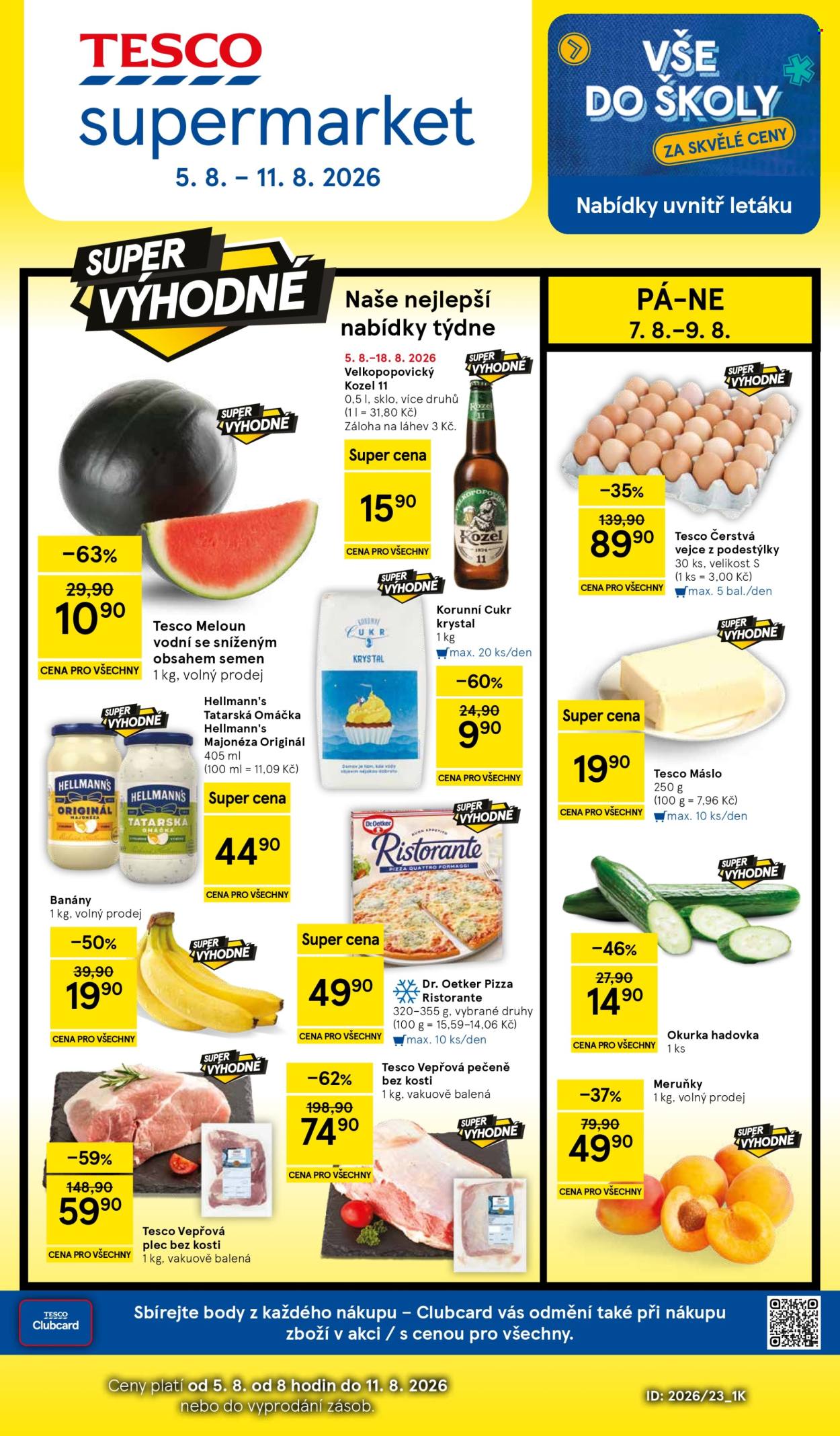 Leták TESCO supermarket - 5.8.2026 - 11.8.2026. Strana 1