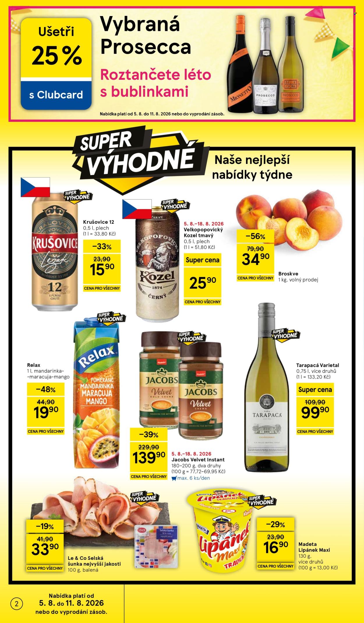 Leták TESCO supermarket - 5.8.2026 - 11.8.2026. Strana 2