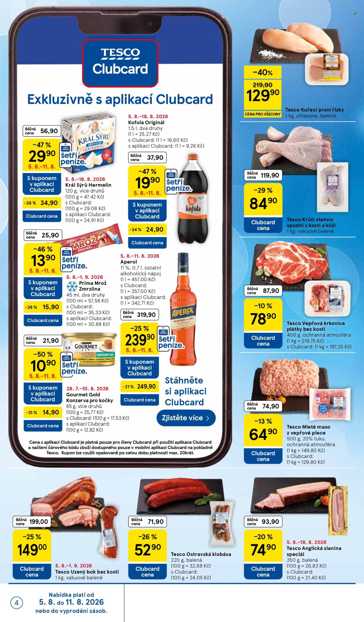 Leták TESCO supermarket - 5.8.2026 - 11.8.2026. Strana 4