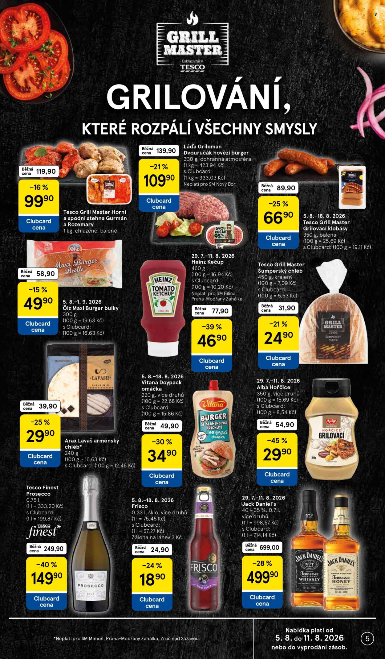 Leták TESCO supermarket - 5.8.2026 - 11.8.2026. Strana 5