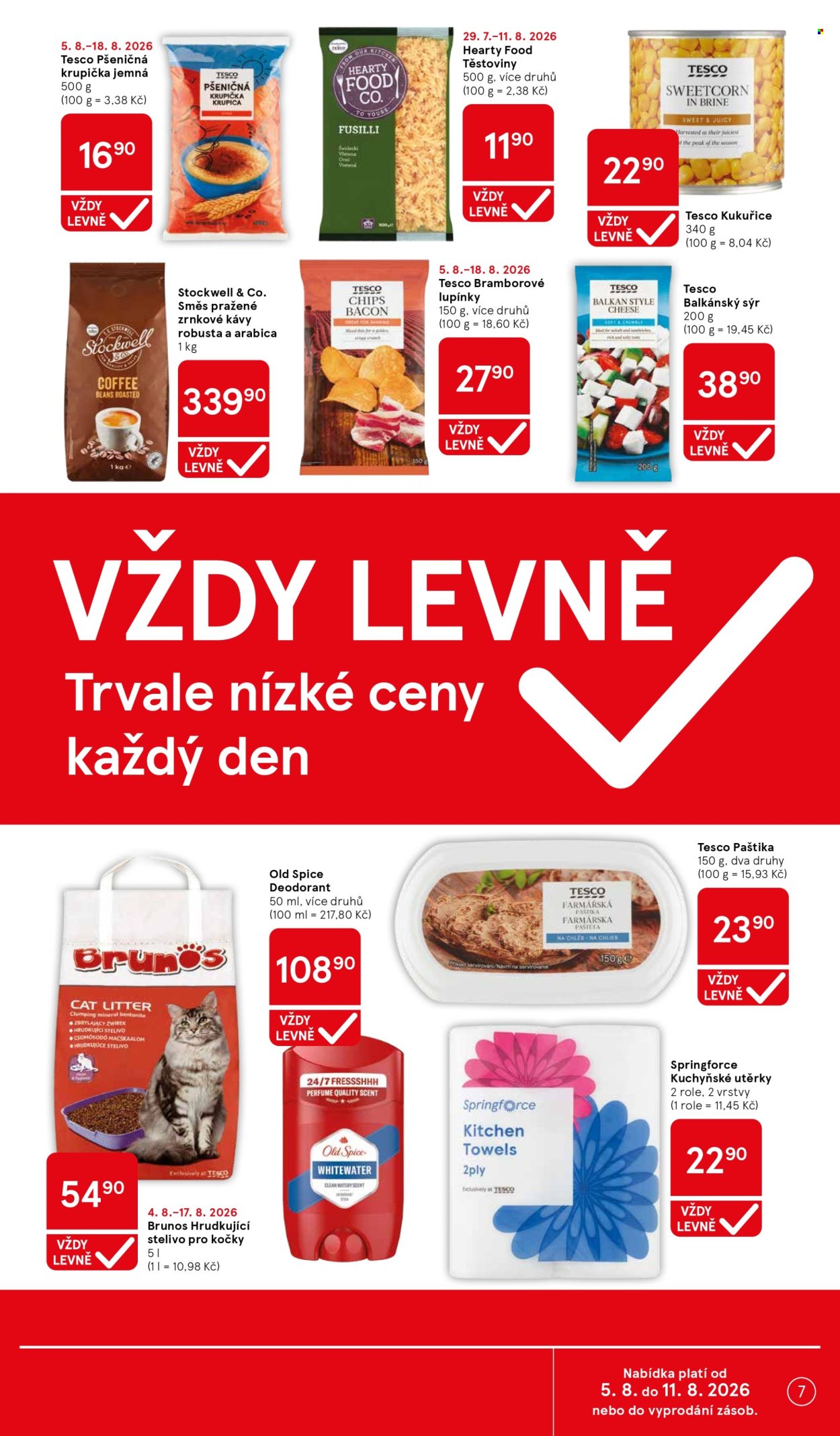 Leták TESCO supermarket - 5.8.2026 - 11.8.2026. Strana 7