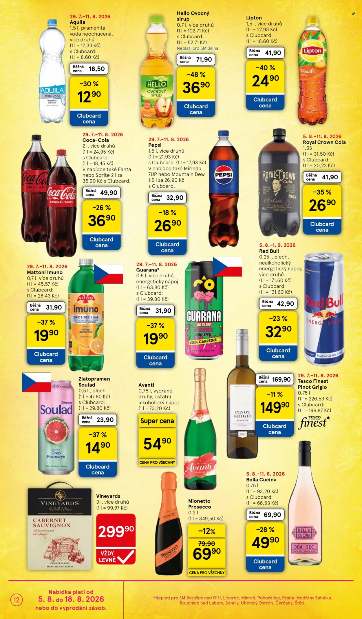 Leták TESCO supermarket - 5.8.2026 - 11.8.2026. Strana 12