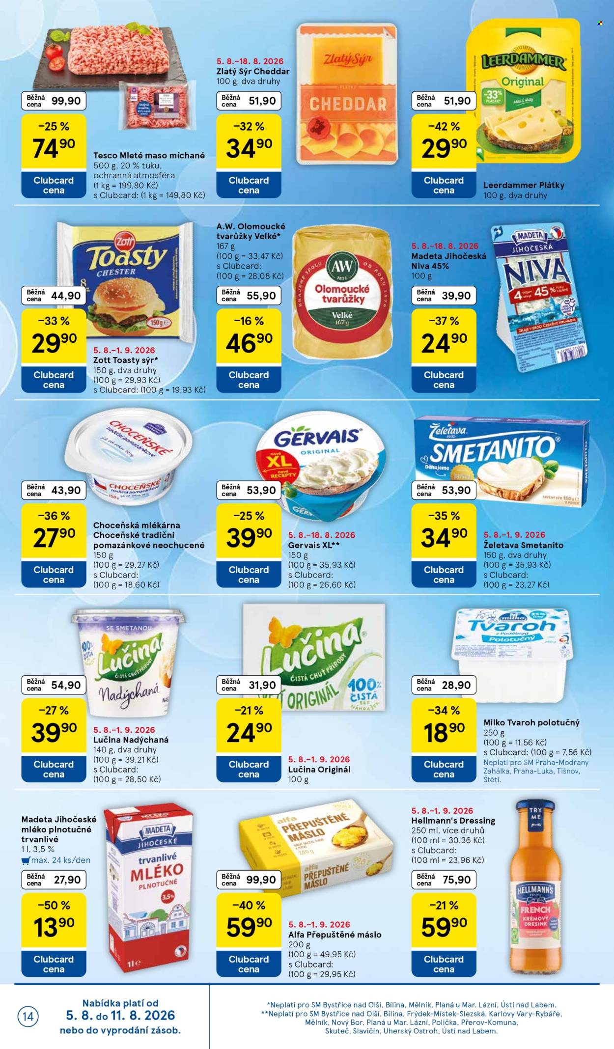 Leták TESCO supermarket - 5.8.2026 - 11.8.2026. Strana 14