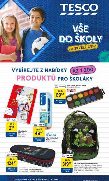 Leták TESCO hypermarket - 3.8.2026 - 13.9.2026.