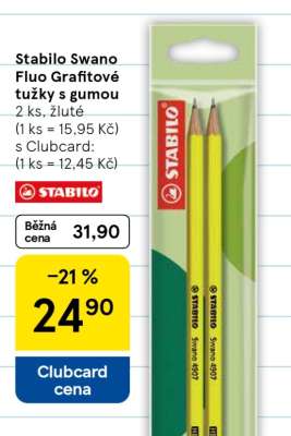 Stabilo Swano Fluo Grafitové tužky s gumou