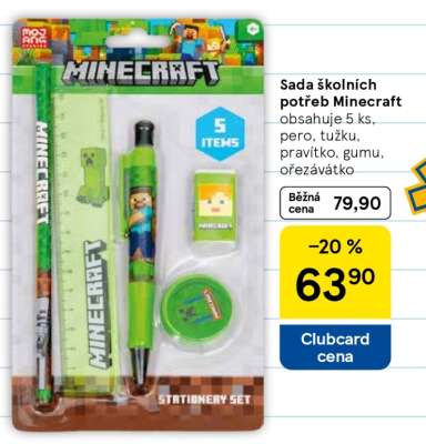 Sada školních potřeb Minecraft