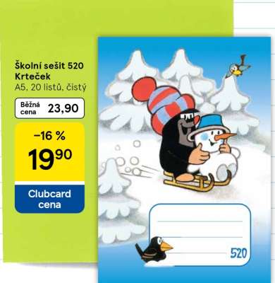 Školní sešit 520 Krteček