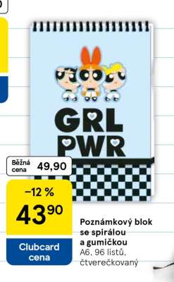 Poznámkový blok se spirálou a gumičkou