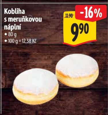 Kobliha s meruňkovou náplní