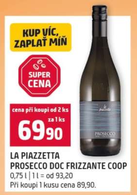 LA PIAZZETTA PROSECCO DOC FRIZZANTE COOP
