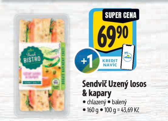 Sendvič Uzený losos & kapary