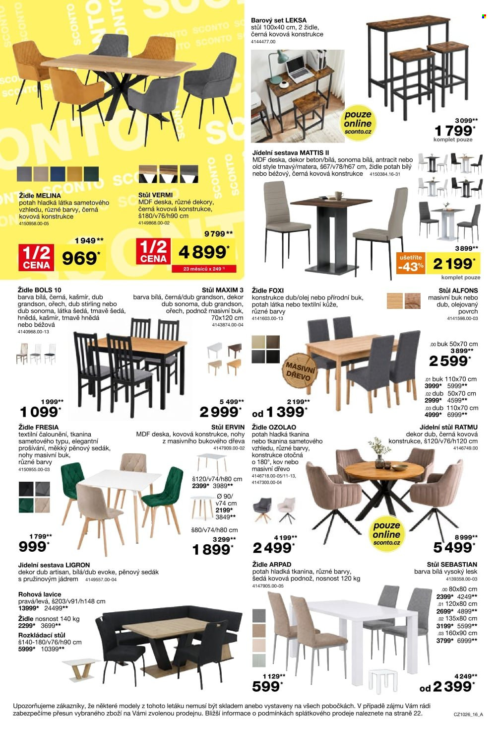 Leták SCONTO NÁBYTEK - 5.8.2026 - 25.8.2026. Strana 16