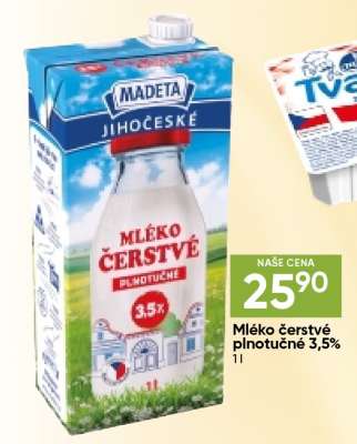 Mléko čerstvé plnotučné 3,5%