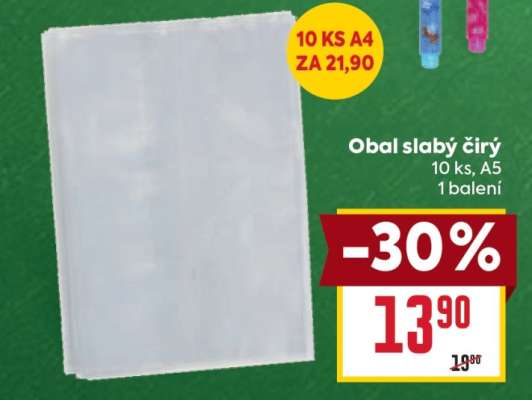 Obal slabý čirý