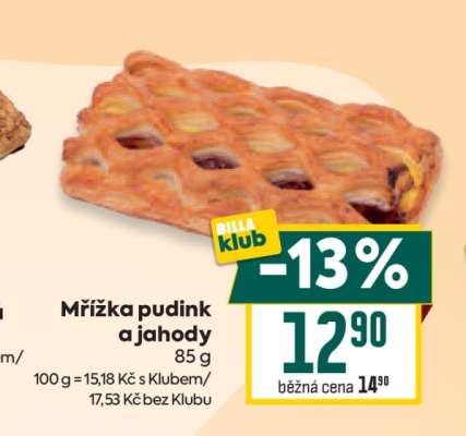 Mřížka pudink a jahody