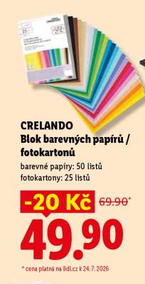 CRELANDO Blok barevných papírů / fotokartonů