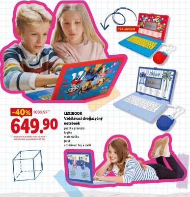LEXIBOOK Vzdělávací dvojjazyčný notebook