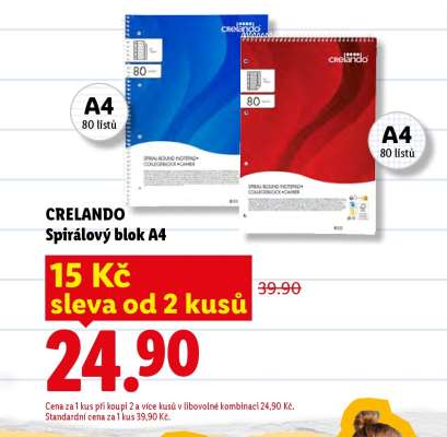 CRELANDO Spirálový blok A4