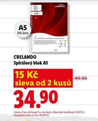 CRELANDO Spirálový blok A5