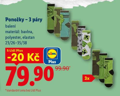 PONOŽKY – 3 PÁRY