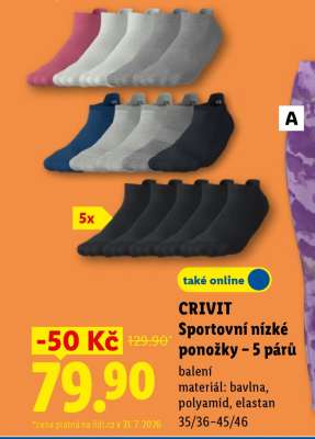 CRIVIT Sportovní nízké ponožky – 5 párů